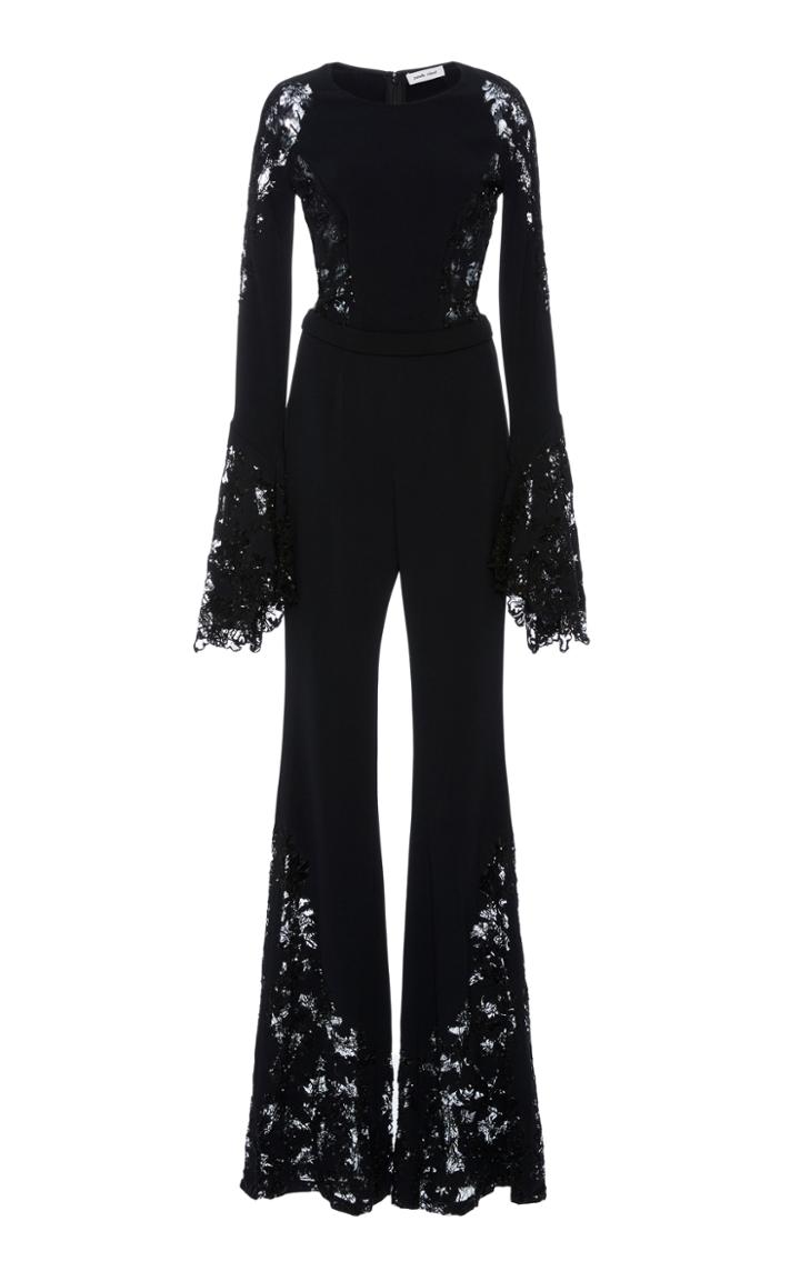 Pamella Roland Lace Cutwork Jumpsuit