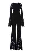 Pamella Roland Lace Cutwork Jumpsuit