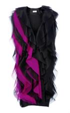 Christian Siriano Organza Flounce Coat Dress