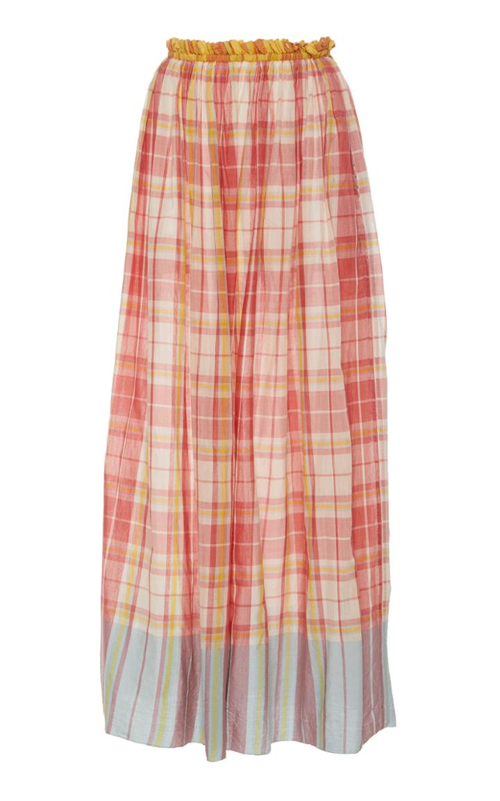 Pro Draped Plaid Cotton Skirt