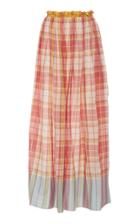 Pro Draped Plaid Cotton Skirt