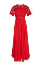 Giambattista Valli Lace-paneled Crepe Maxi Dress
