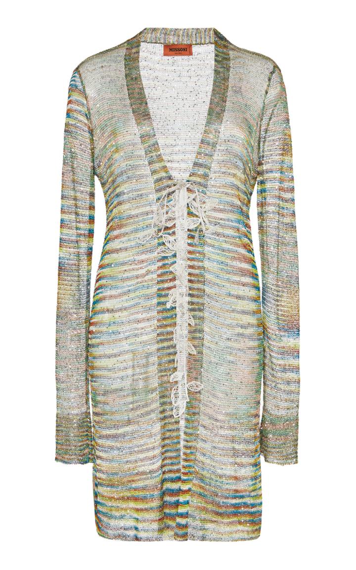 Missoni Tie-front Open-knit Cardigan