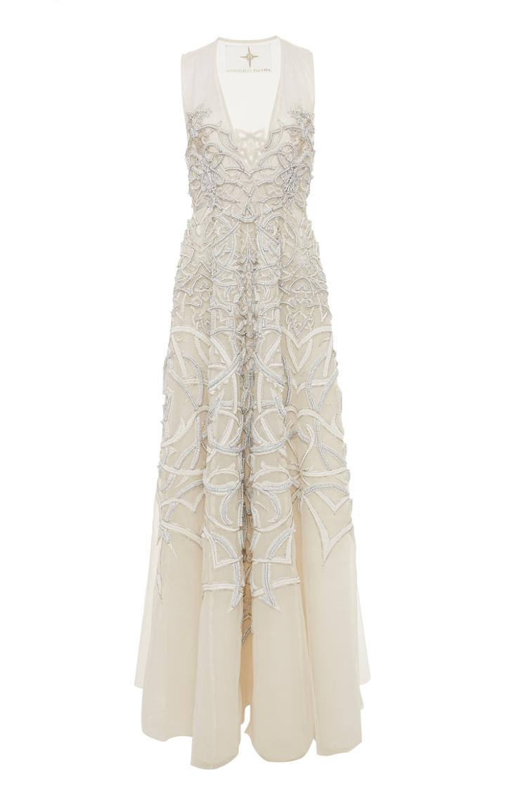 Cucculelli Shaheen Onda Embellished Silk Organza Gown