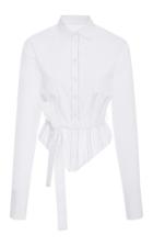 Tome Belted Corset Stretch-cotton Poplin Shirt