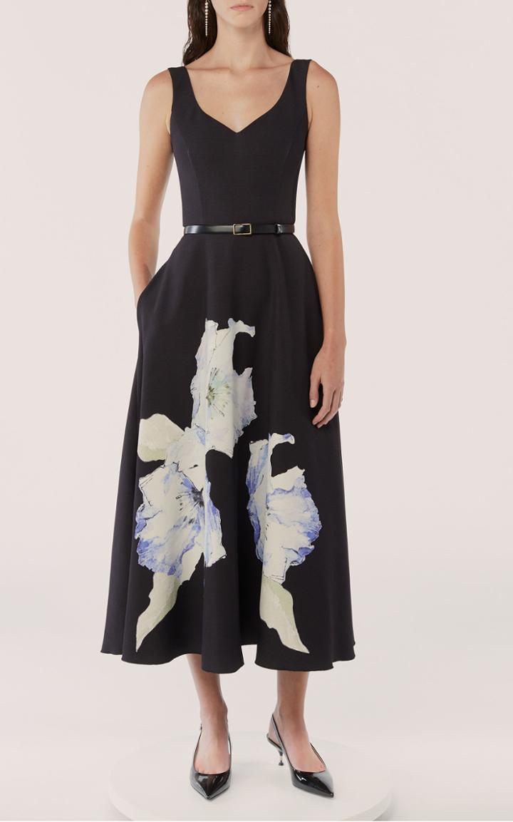 Moda Operandi Jason Wu Collection Belted Floral-print Crepe Midi Dress