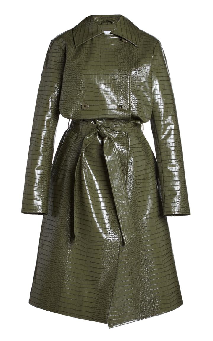 Moda Operandi Saks Potts Fab Lizard-effect Vinyl Double-breasted Coat