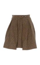 Dice Kayek Wool Plaid High Waist Mini Skirt