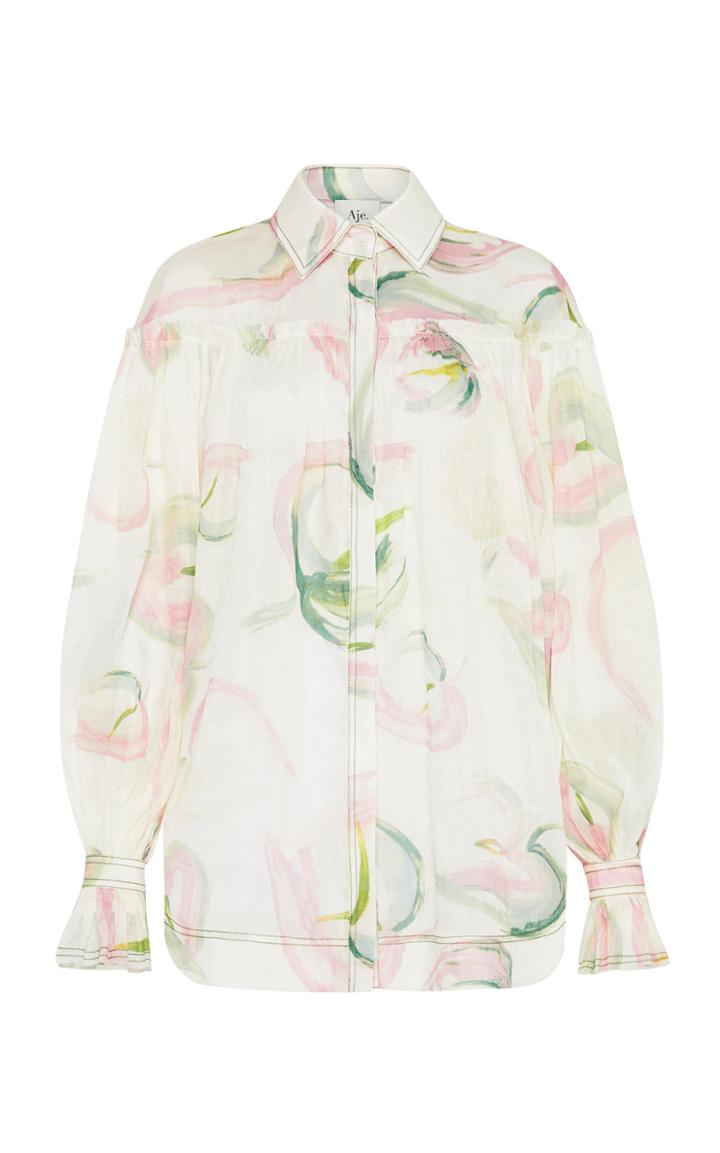 Moda Operandi Aje Imprint Button-down Blouse