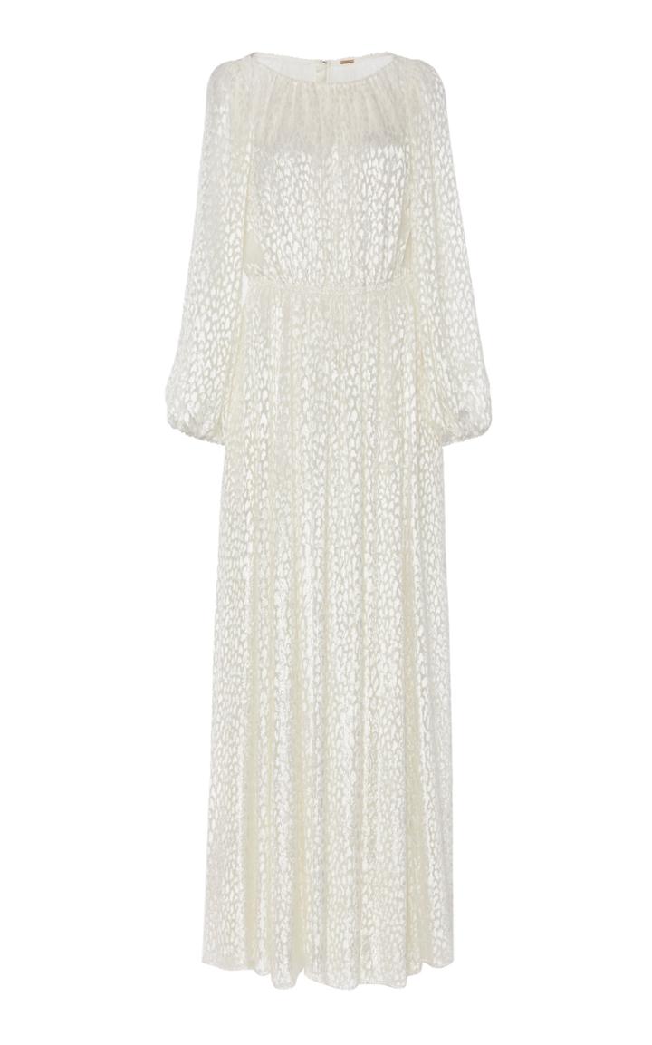 Adam Lippes Velvet Jacquard Boatneck Gown