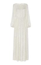 Adam Lippes Velvet Jacquard Boatneck Gown