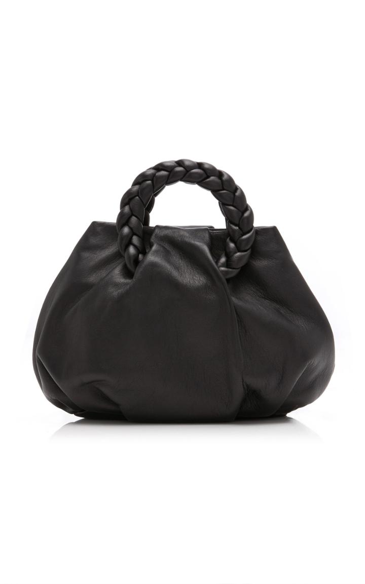 Hereu Bombon Braided Leather Top Handle Bag