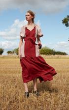 Moda Operandi Anna Mason Bardot Linen Two Tone Maxi Dress Size: 6