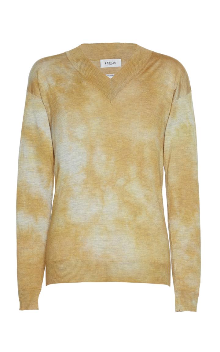 Rochas Tie Dye V-neck Sweater