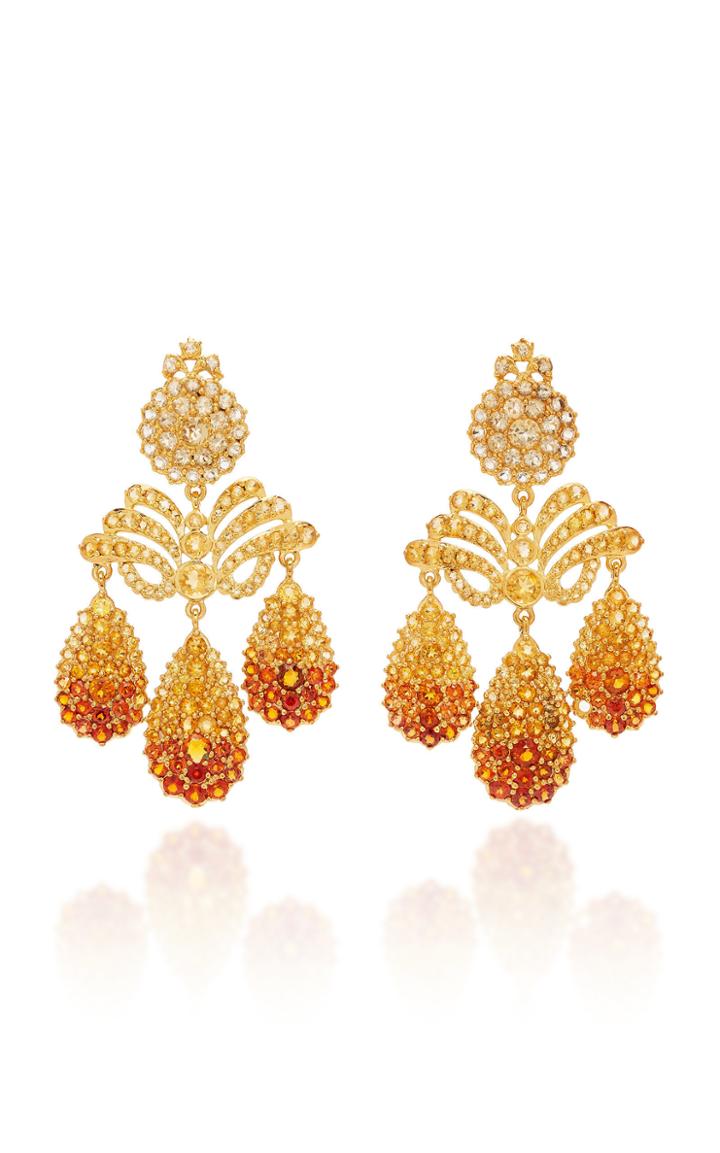 Sylvie Corbelin Marquise Palace 18k Gold Citrine Earrings