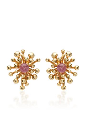 Vram Nocturne 18k Gold Pink Sapphire Earrings