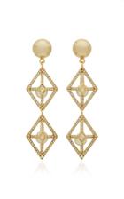 Lulu Frost Enigma Brass And Crystal Statement Earrings