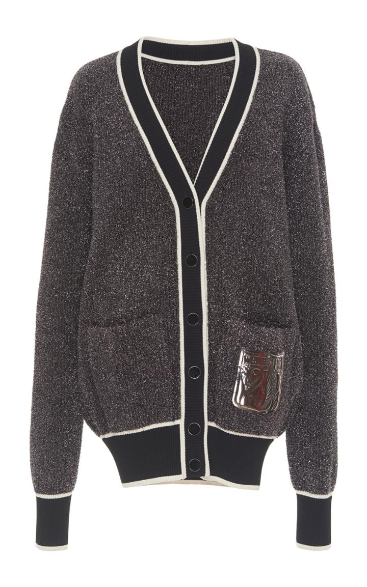 Off-white C/o Virgil Abloh Metallic Woven Cardigan