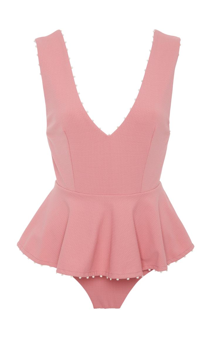 Marysia Swim French Knot Peplum Maillot Swimsuit