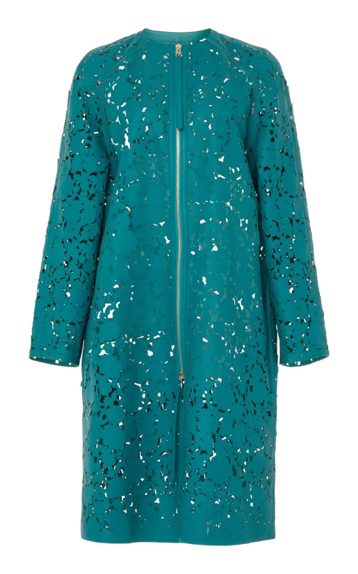 Salvatore Ferragamo Laser Cut Leather Jacket