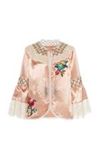 Anna Sui Shangri-la Satin Burnout & Crinkle Chiffon Dress