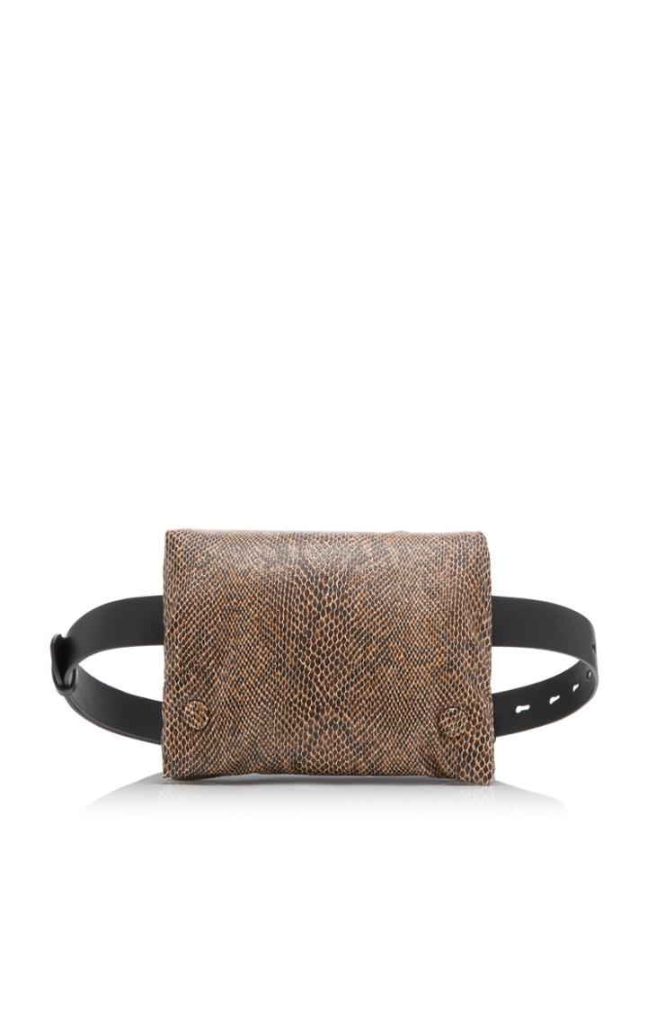 Nanushka Tao Snake Vinyl Puffer Belt Bag