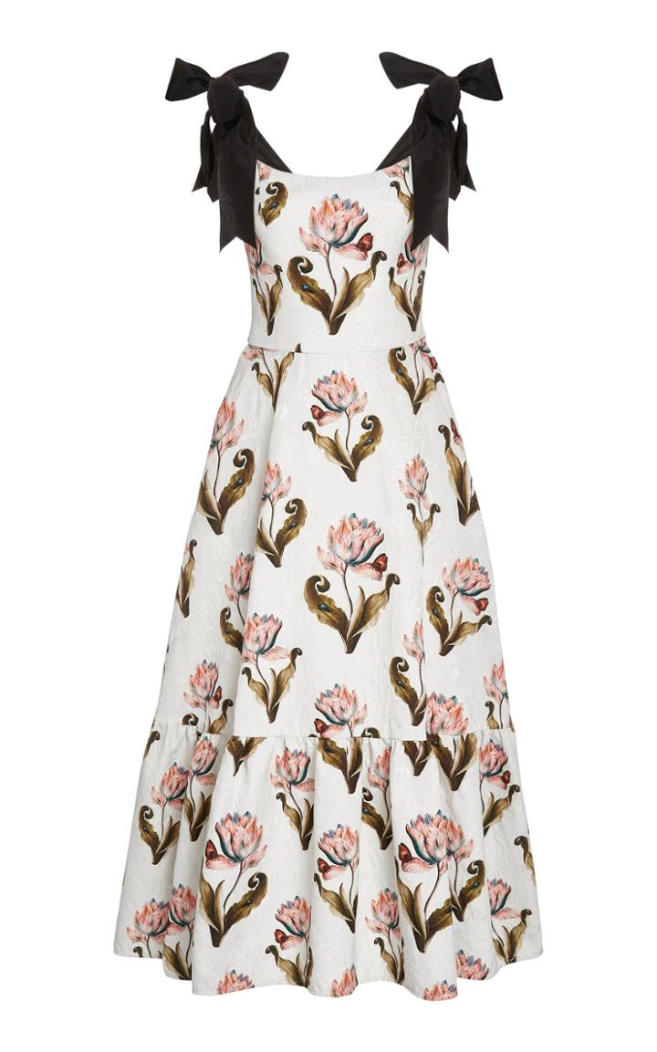 Lena Hoschek Daughter Of Nature Bow-embellished Floral-print Maxi Dres