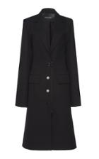 Mugler Zip Front Grain De Poudre Wool Coat
