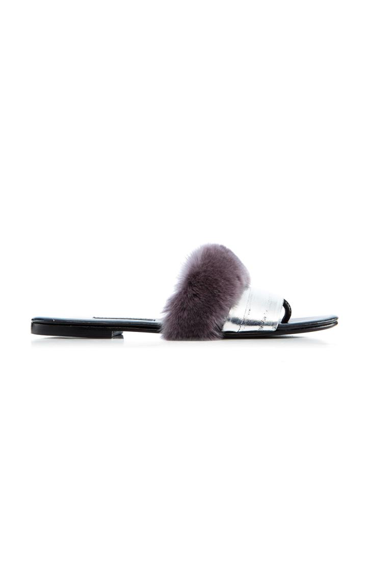 Newbark Roma Iii Metallic Fur Slide