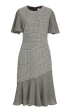 Prabal Gurung Victoria Houndstooth Wool Midi Dress