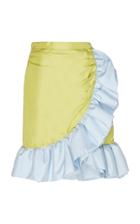 Moda Operandi Rodarte Ruffle-detailed Two-tone Taffeta Mini Skirt Size: 0