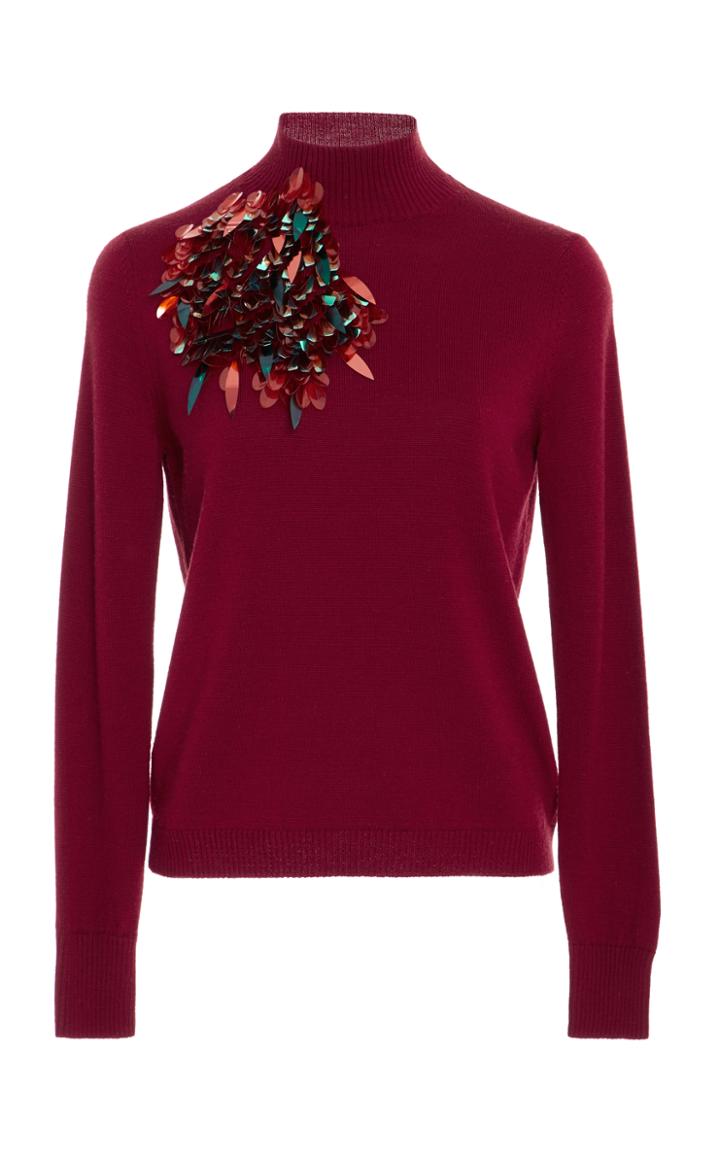 Delpozo Embellished Merino Wool Sweater