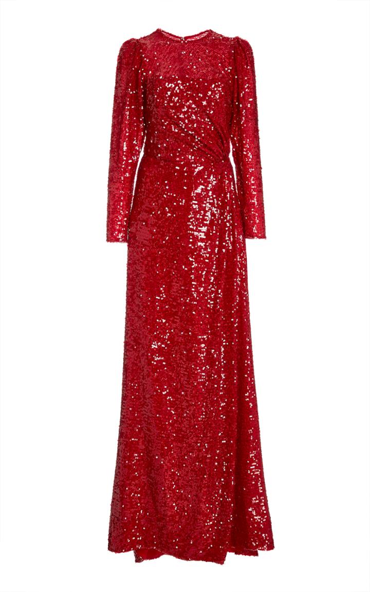 Moda Operandi Markarian Lorette Sequin Long Sleeve Gown