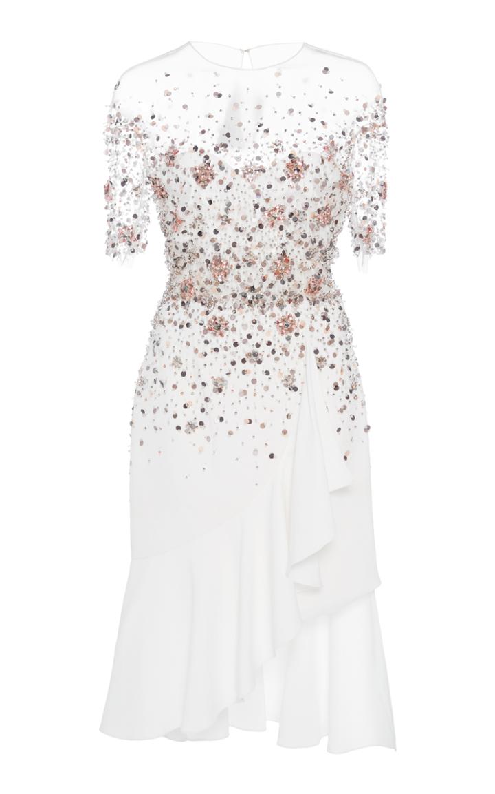Pamella Roland Crystal Confetti Mini Dress