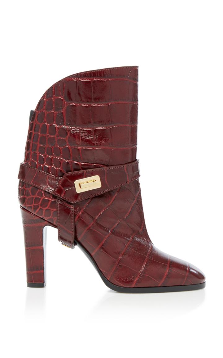 Givenchy Eden Croc-effect Leather Boots