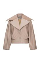 Situationist Cropped Oversized Leather Jacket