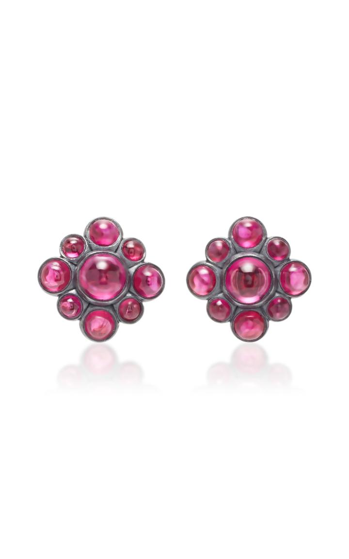 Moda Operandi Mcteigue & Mcclelland Ruby Noir Bezel Berry Cluster Earrings