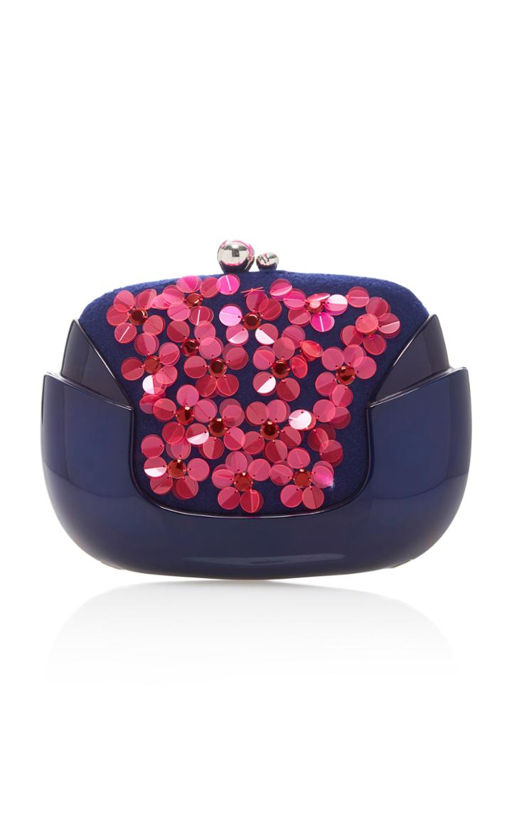 Delpozo Bloom Floral-appliqued Clutch