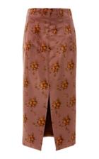 Brock Collection Sorrel Floral-print Satin Midi Skirt
