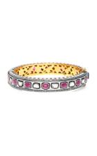 Sanjay Kasliwal 14k Gold Silver Ruby And Diamond Bracelet