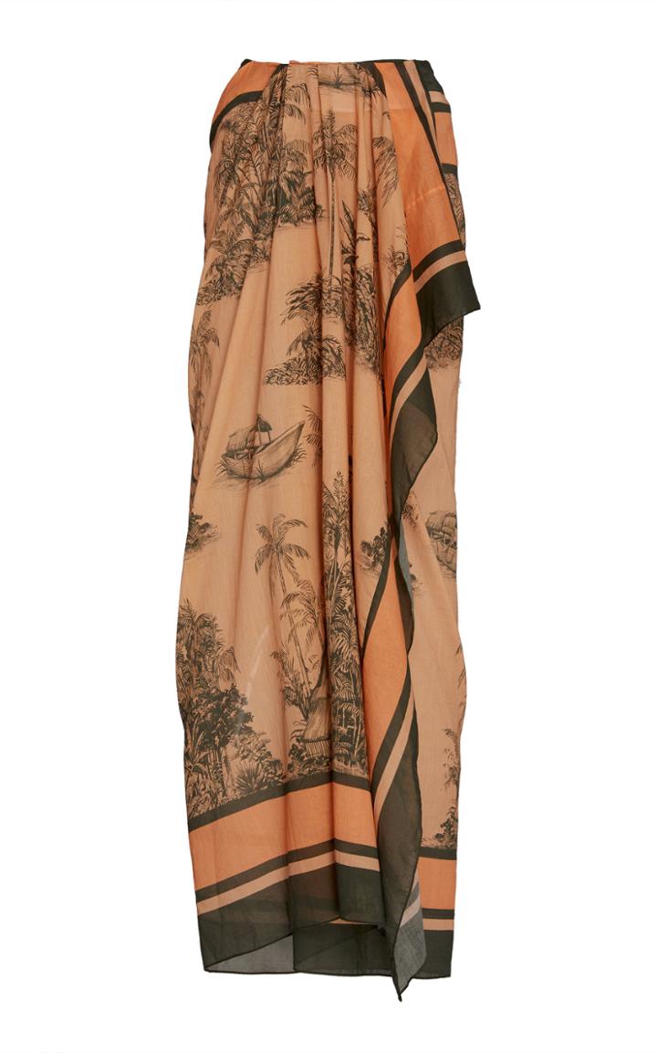Johanna Ortiz Inherited Intuition Printed Cotton-voile Pareo