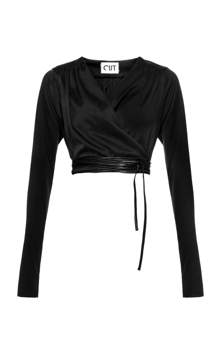 Moda Operandi Studio Cut Satin Cropped Top