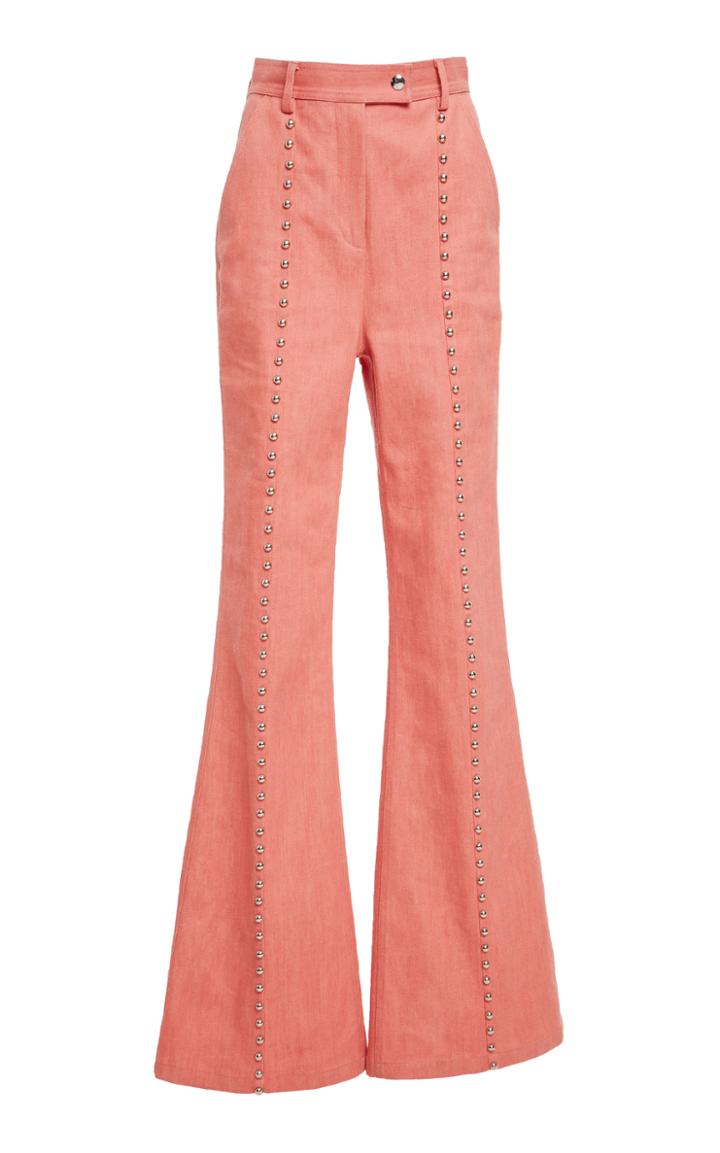 Diane Von Furstenberg Studded Seam Flare Pant
