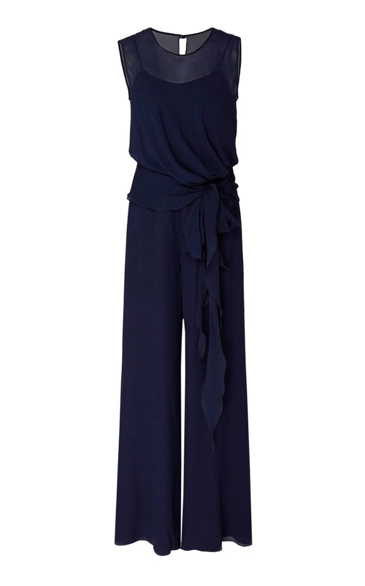 Max Mara Draped Wide-leg Silk Jumpsuit