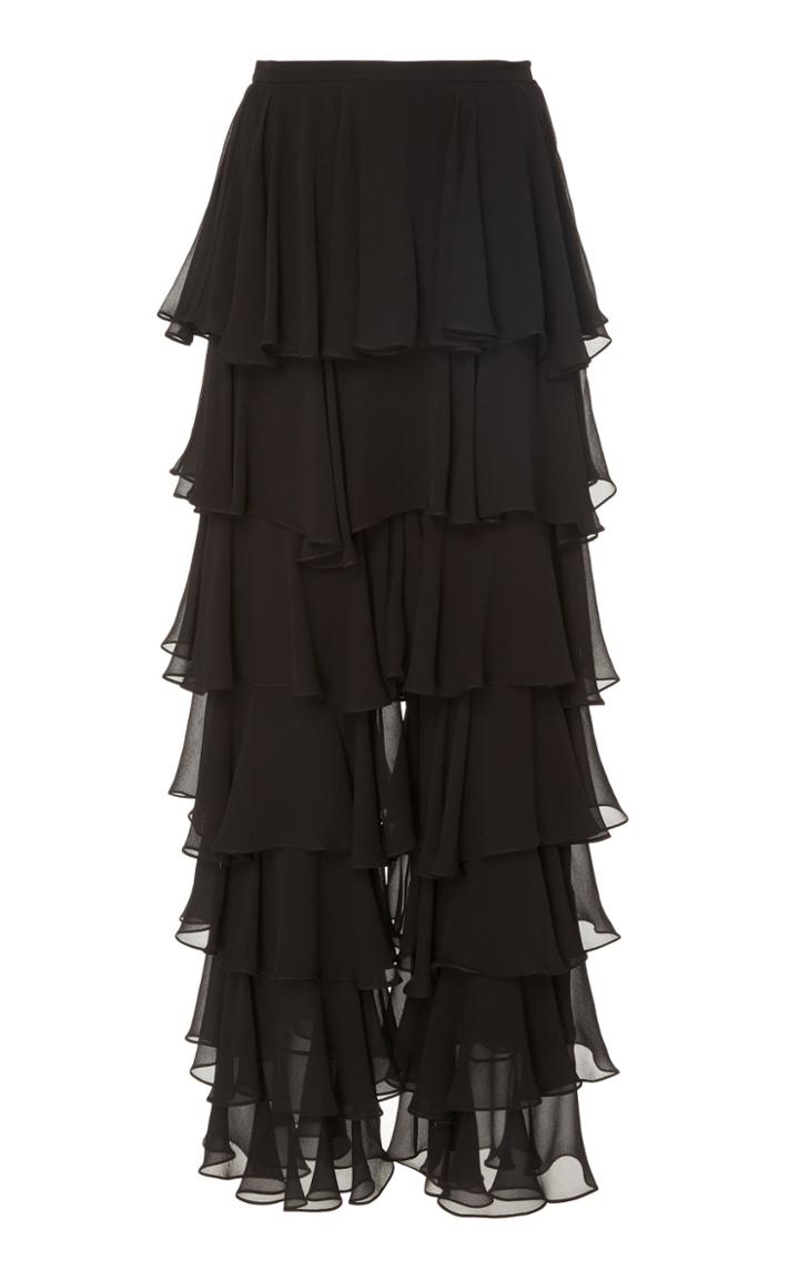 Michael Kors Collection Tiered High-rise Silk Ruffle Pants