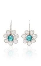 Martin Katz One-of-a-kind Paraiba Cabochon Flower Earrings