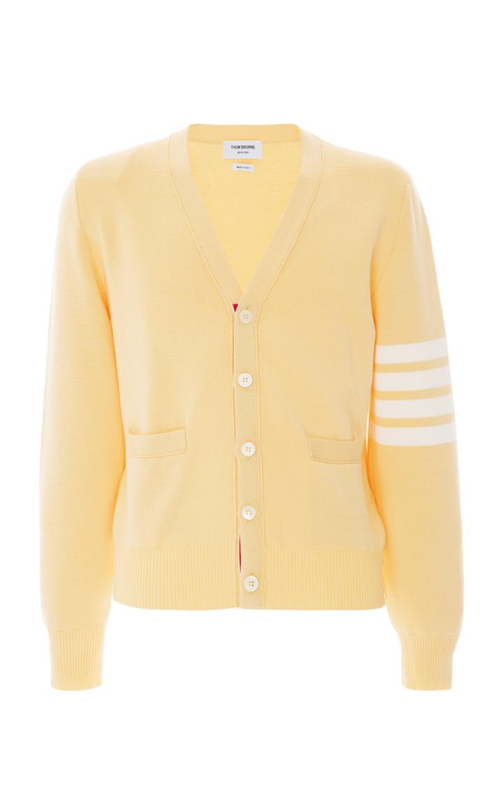 Thom Browne Four-striped Cotton Cardigan Sweater