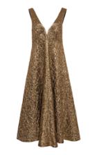 Rochas Metallic V Neck Dress