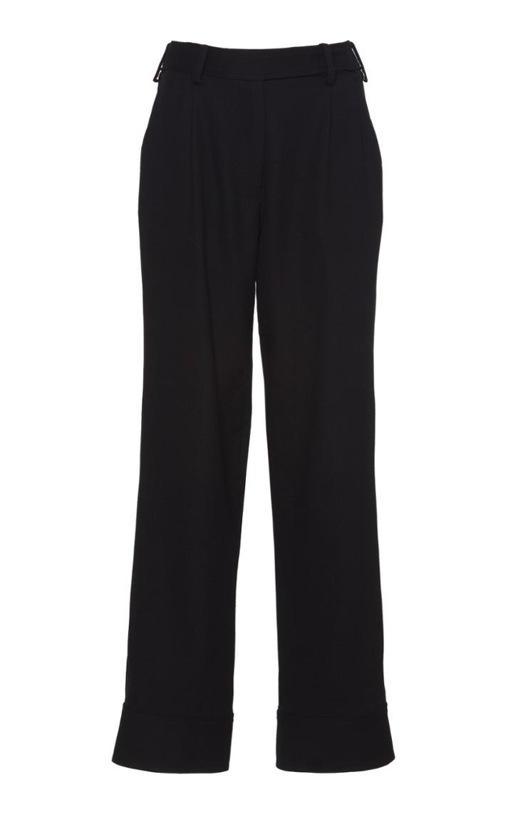 Christopher Esber Icon Beaded Cuff Wool-blend Pants