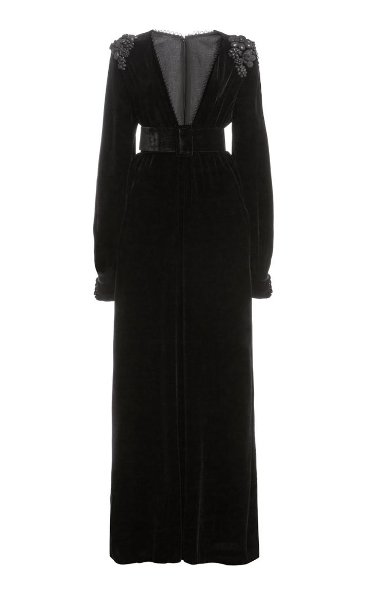 Moda Operandi Costarellos Nyx Bead-embellished Silk Velvet Jumpsuit